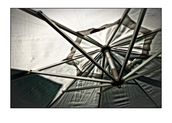 under umbrella